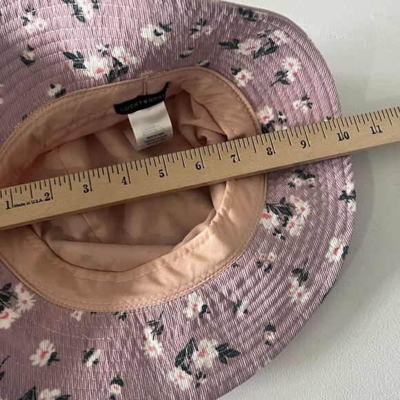 Lucky Brand Bucket Hat Women One Sz Floral Corduroy Light Purple Casual Sun Cap - Picture 9 of 9